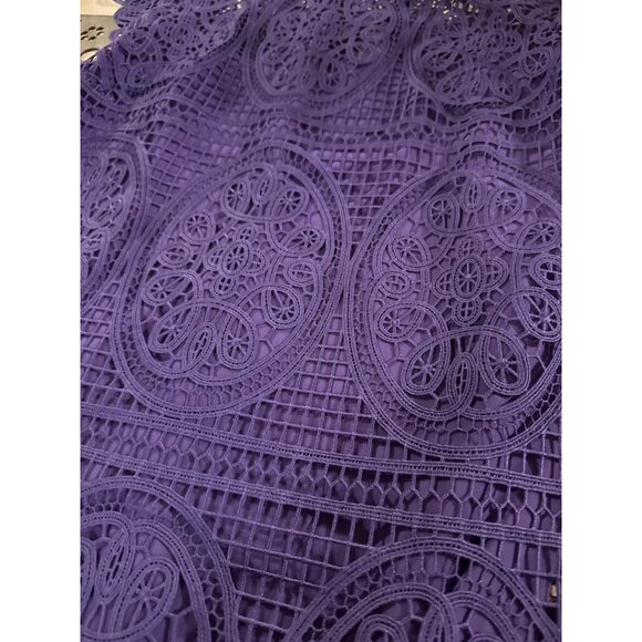 Elie Tahari Plum Lace Fit & Flare Sleeveless Dress Size 16 Elegant Design - Picture 9 of 10